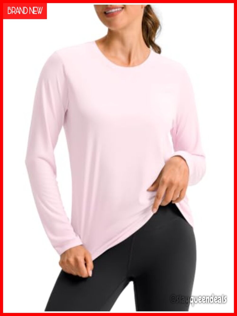 Women's Long Sleeve Athletic Running Shirt Lightweight Quick Dry Crew Neck